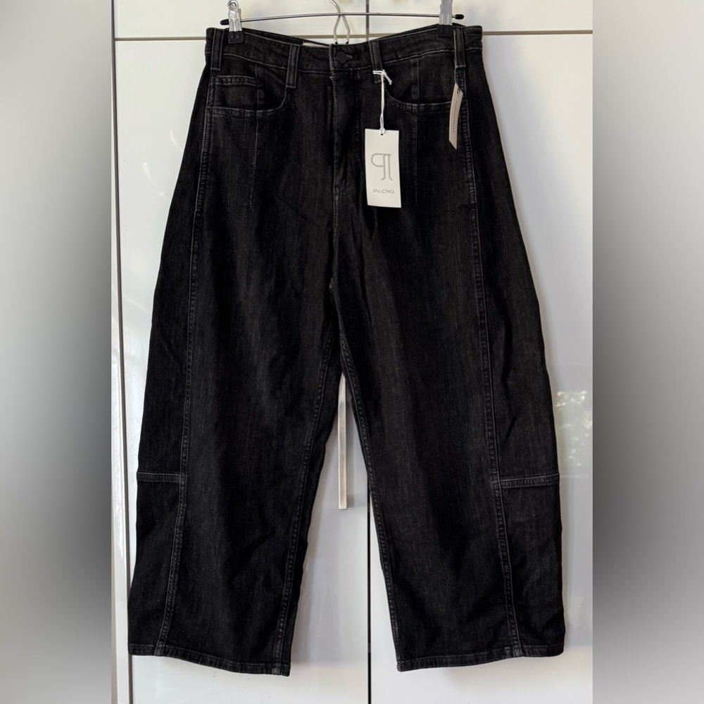 NWT Size 29 - The Kenna Mid-Rise Heritage Barrel Jeans by Pilcro Black - Picture 6 of 16